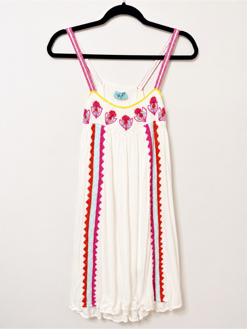 Letarte Handmade Embroidered Boho Festival Maxi Dress Small
